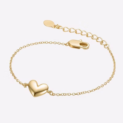 Guili Minimalist Heart Charm Extended Chain Bracelet – Elegant, Stylish Jewelry for Everyday Wear, Special Occasions, or as a Thoughtful Gift Idea | Target