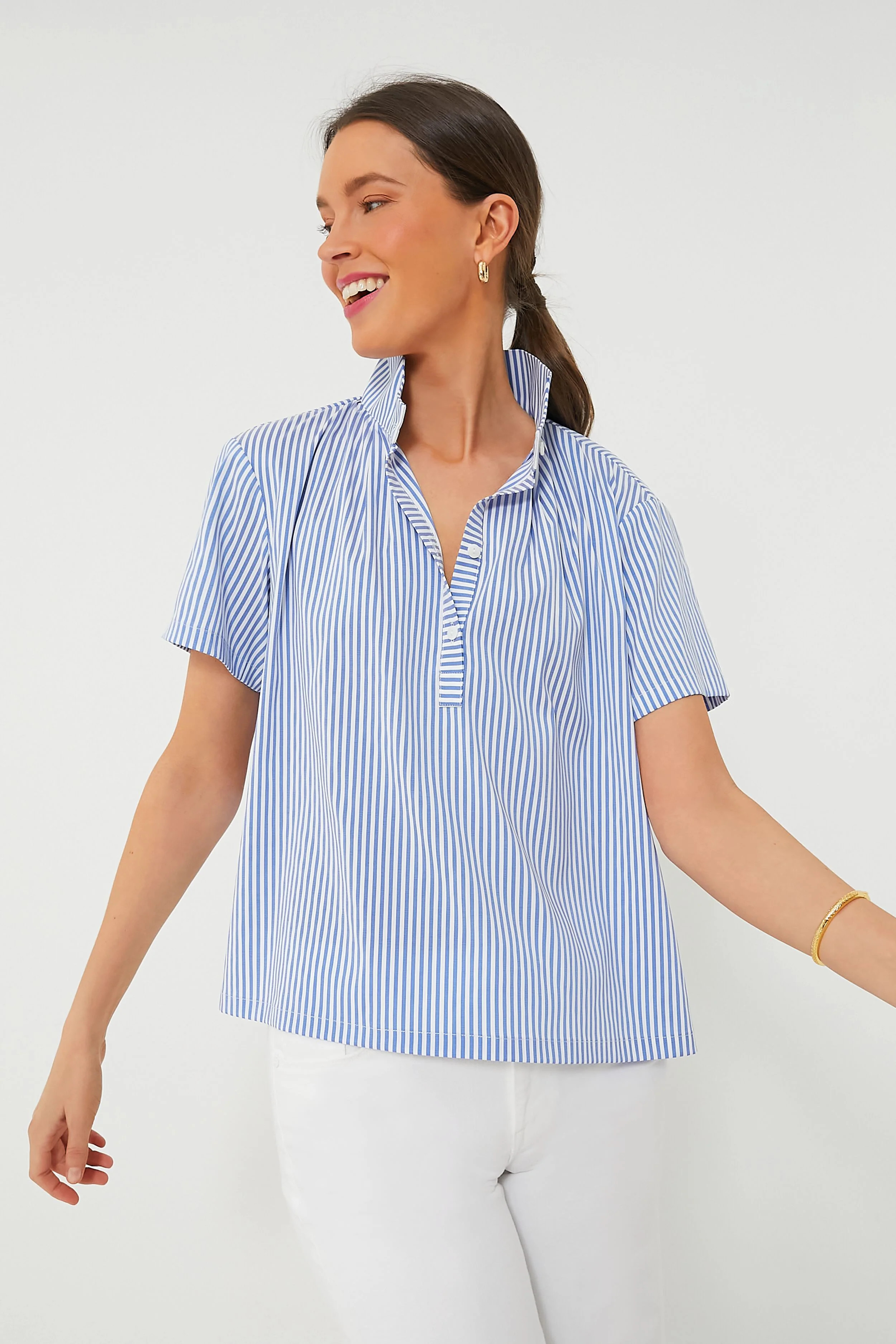 Blue and White Stripe Finn Popover | Tuckernuck (US)
