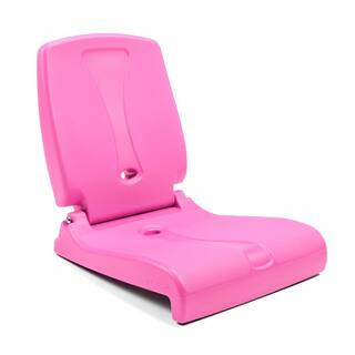Flip Seat Plastic Portable Beach Chair with Handle, Foldable Seat for Poolside, Sand, Camping and Travel, Bright Pink | The Home Depot
