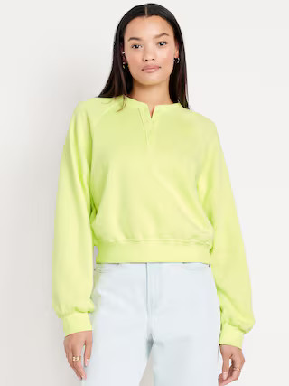 SoComfy Oversized Button-Front Sweatshirt | Old Navy (US)