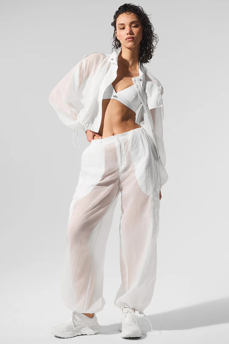 Cropped Game Time Full Zip Jacket - White | Alo Yoga (US)