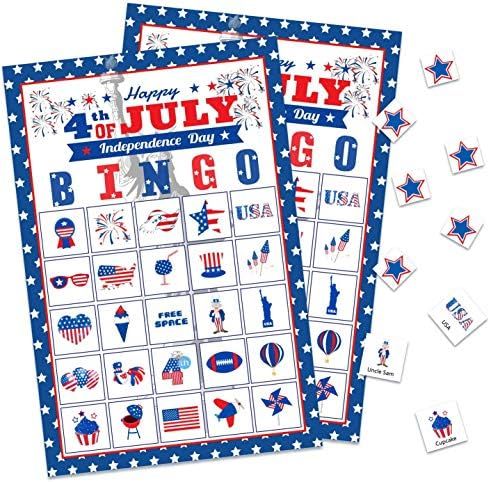 32 Players Fourth/4th of July Bingo Game Cards- Patriotic Party Supplies for Kids | Amazon (US)