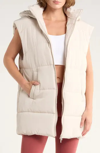 Hooded Long Quilted Vest | Nordstrom Rack