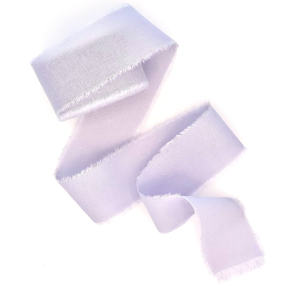 Lavender ribbon 1/2" 1" 2" 3 inch wide 5yd cotton Frayed edges hand dyed for Rustic wedding invit... | Amazon (US)