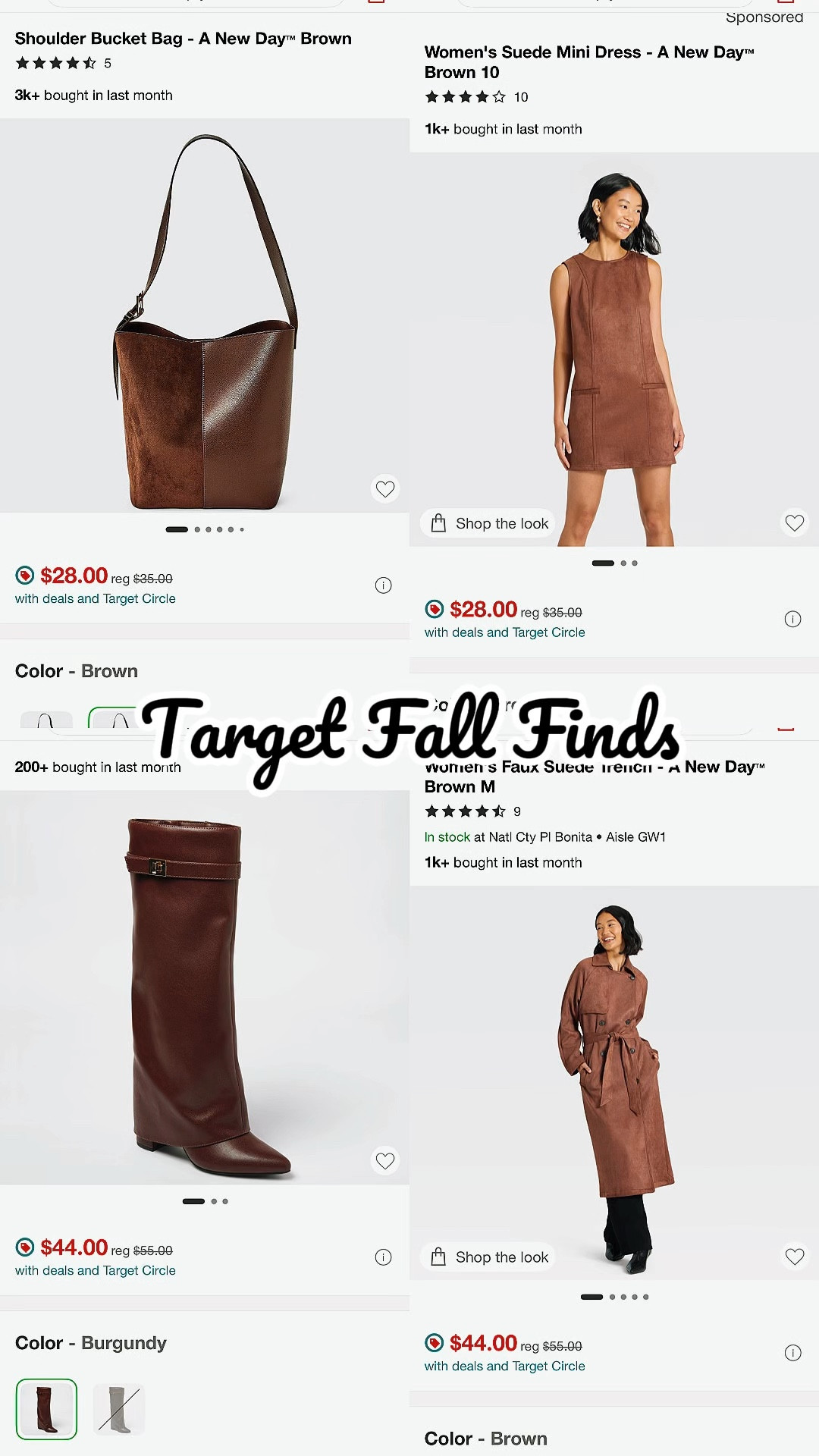 Target fall finds are giving all the suede + trench coat vibes 🍂👜👢 From chic handbags to cozy boots and classic outerwear, these pieces are the perfect affordable way to refresh your fall fashion. ✨ #TargetStyle #TargetFallFinds #FallFashion #TargetHandbags #FallBoots #TrenchCoatStyle #AffordableFashion #LTKFallFashion

#LTKOver40 #LTKFallSale #LTKFindsUnder50
