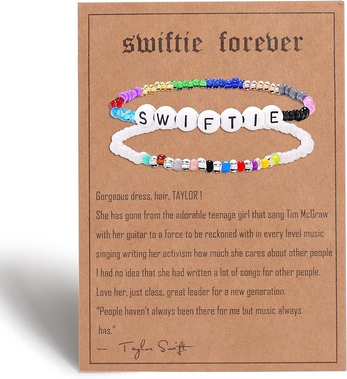 NONTAI 2 Pcs Taylor Bracelets Swiftie Jewelry for the Eras Music Friendship Bracelets Fearless Mi... | Amazon (US)