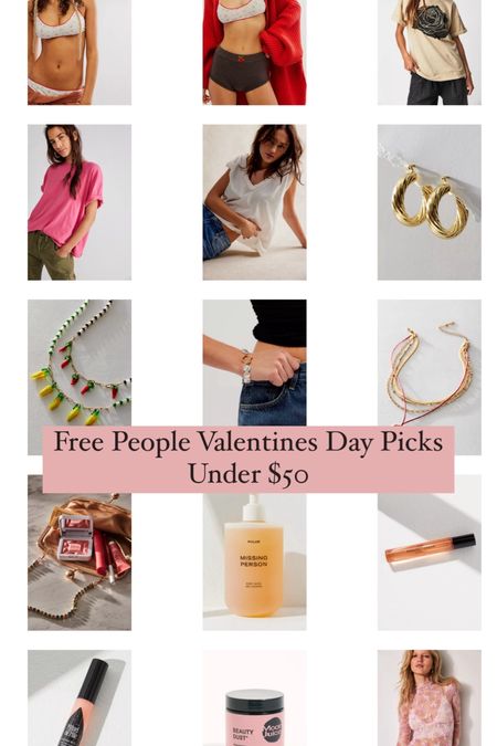 Valentine’s Day gifts under $50! All picks from free people, they have the cutest things for gifts. 

Valentine’s Day ideas, gift ideas, gifts for her, cut Valentine’s Day gifts 

#LTKGiftGuide #LTKfindsunder50 #LTKSeasonal