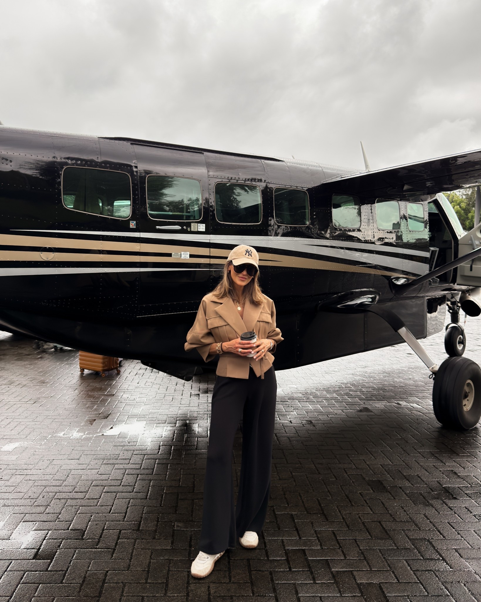 Airport outfit! Size small on my top and bottom an xs on the jacket’ 
Linking all of my travel gadgets also! 
Use code KARINAXSPANX to get 15% off fort time purchases! 

#LTKTravel #LTKFindsUnder100 #LTKSeasonal