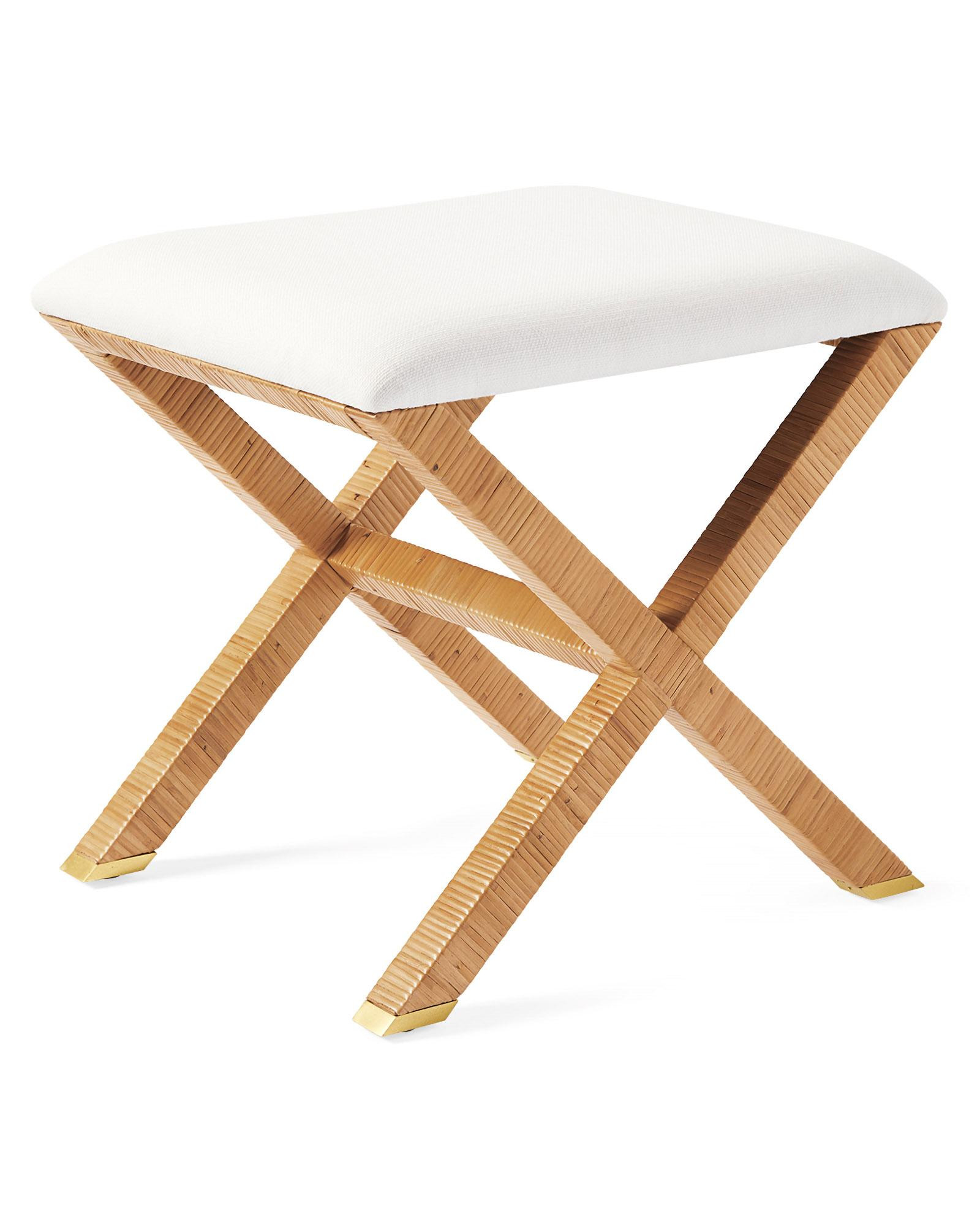 Balboa Rattan X-Base Stool | Serena and Lily