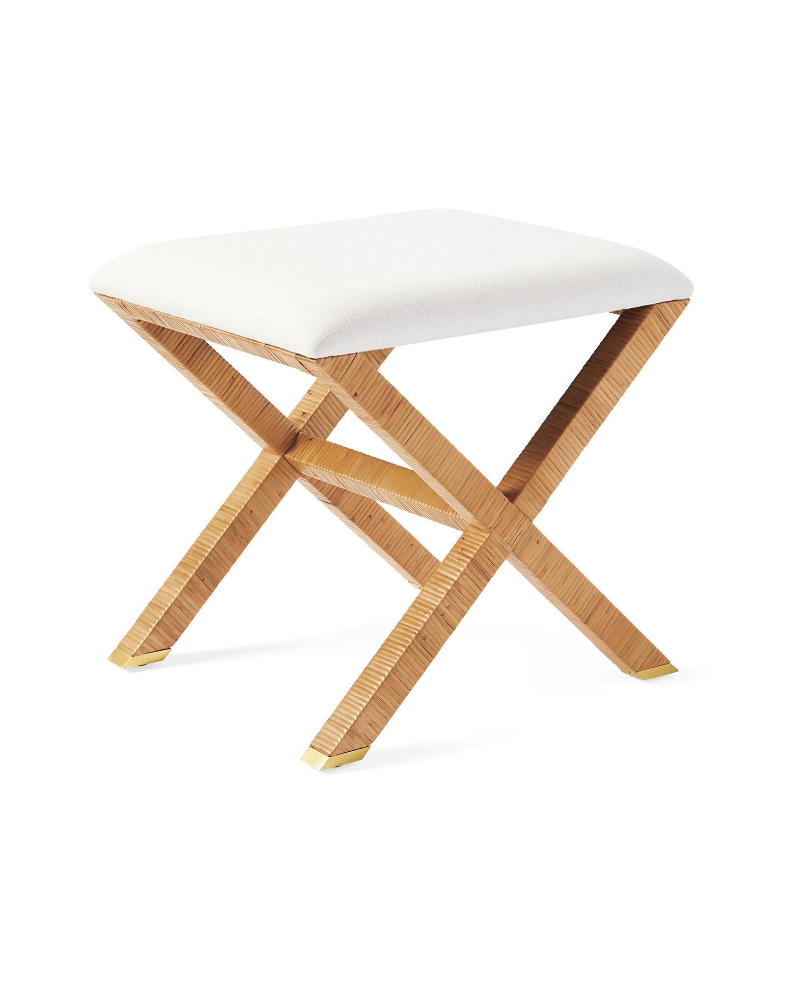 Balboa Rattan X-Base Stool | Serena and Lily