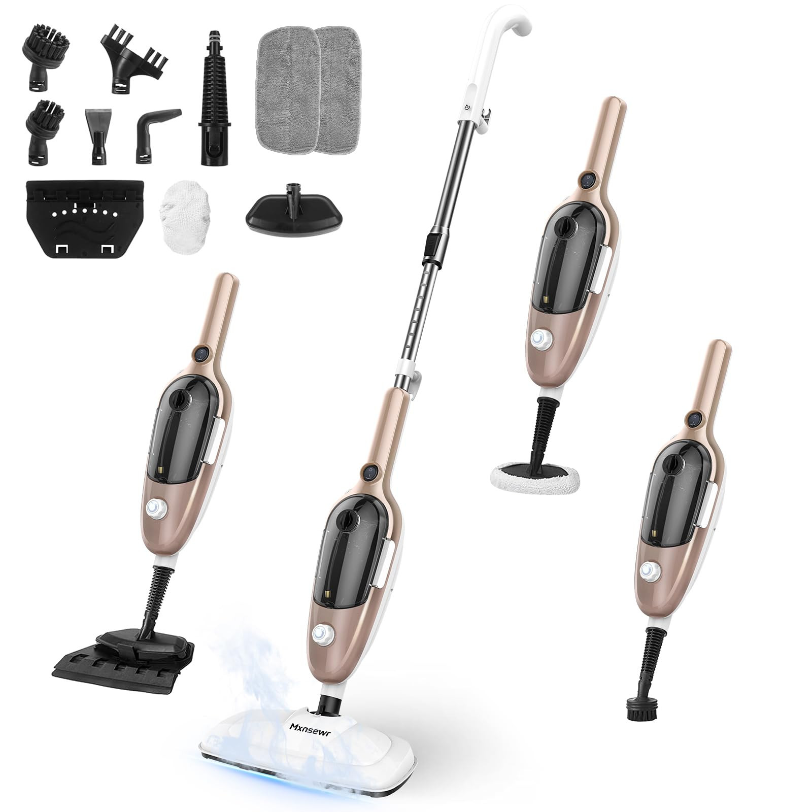 Steam Mop - All-in-one Powerful Handheld Steam Cleaner Detachable Floor Steamer with 11 Accessori... | Amazon (US)