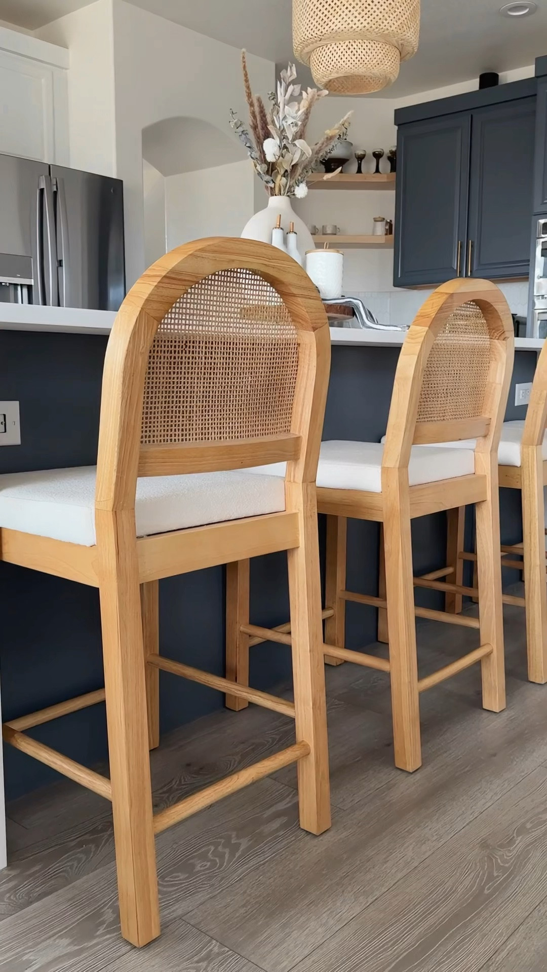 When we remodeled our home, we knew we wanted a large island with super comfortable stools! We love to host parties, so we needed extra seating that would make everyone feel welcomed right at the heart of our home! When I found these beautiful Nathan James counter height stools, I was so happy to have found such a bargain! They look inspired by high end pieces, and they are built so well. I have been very impressed with the quality and honestly how stunning they are! Everyone loves to sit here when we’re hosting and cooking in the kitchen. Just be warned: your guests are going to fight over who can get to these seats first! 🤣 dibs! 

#LTKhome