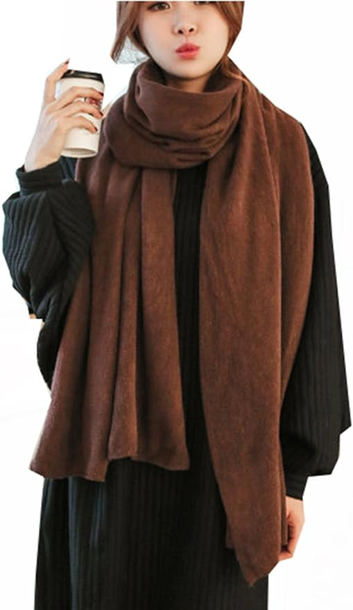 Wander Agio Womens Warm Winter Infinity Scarves Set Blanket Scarf Pure Color | Amazon (US)
