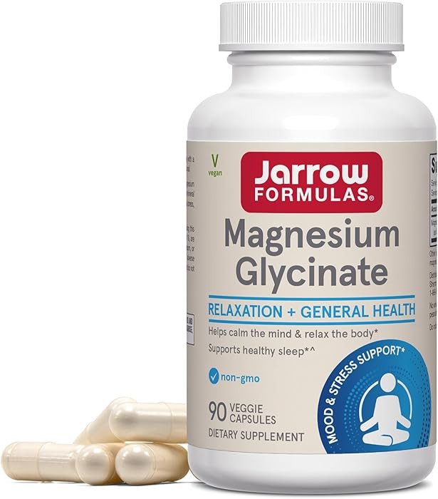 Jarrow Formulas Magnesium Glycinate Veggie Capsules - 360 mg Magnesium per Serving, Supports Rela... | Amazon (US)