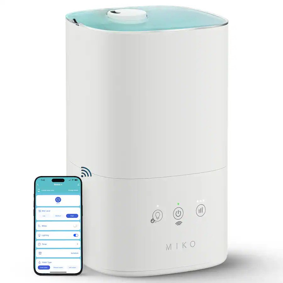 Miko - Breeze Smart Humidifier with App Control – 750 sq. ft. Coverage, 3L Tank, Cool Mist & Ar... | Best Buy U.S.