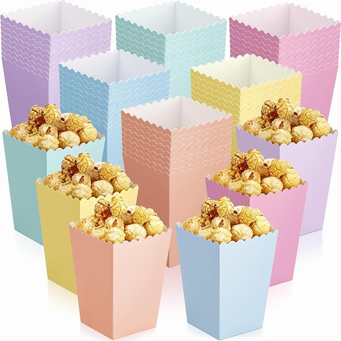 60 Pcs Mini Paper Popcorn Box Cardboard Popcorn Bucket Disposable Cardboard Snack Container for P... | Amazon (US)