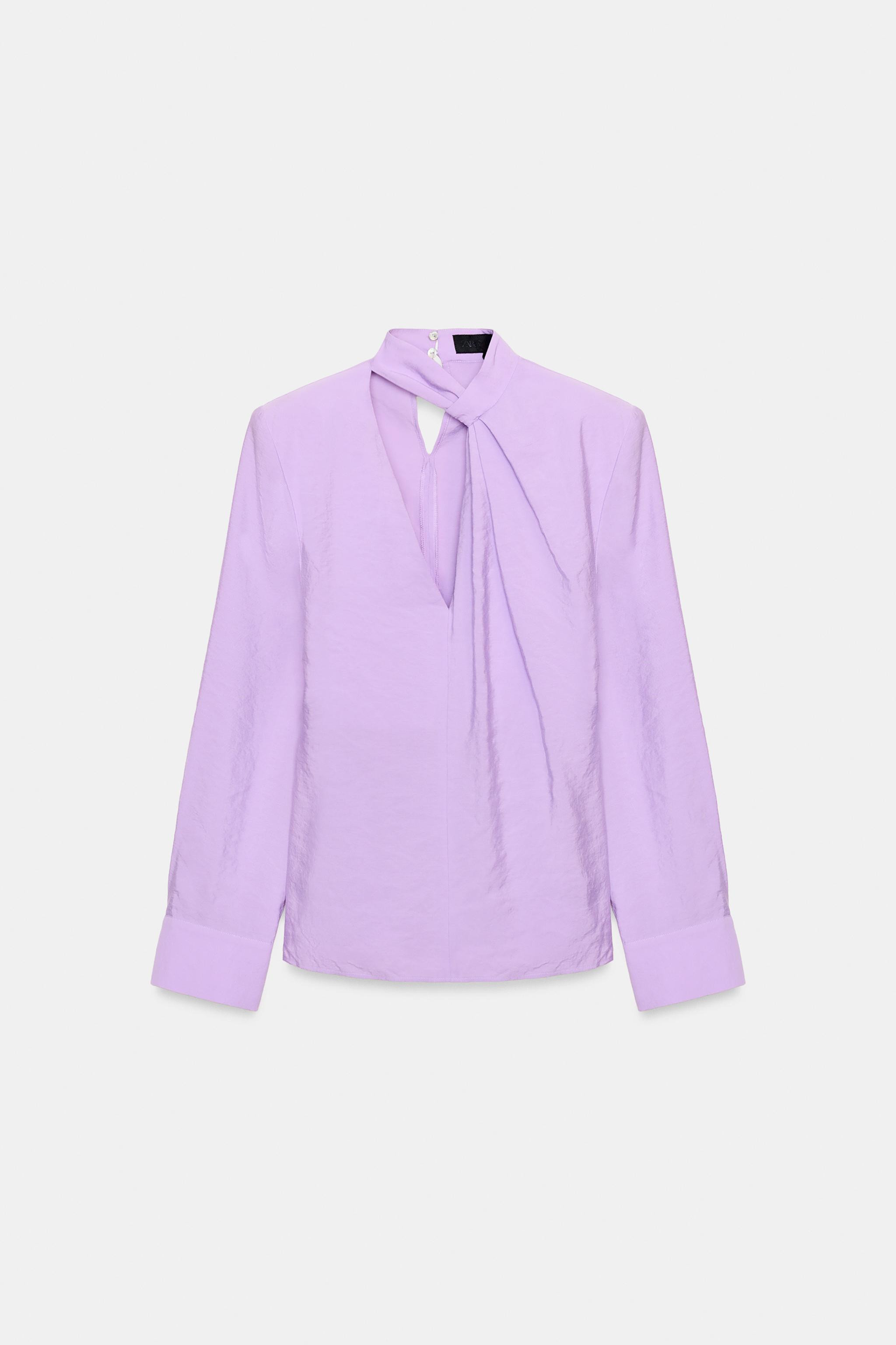 FLOWY SHOULDER PAD BLOUSE | Zara US