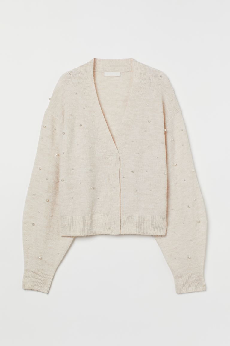 Bead-detail knitted cardigan | H&M (UK, MY, IN, SG, PH, TW, HK)