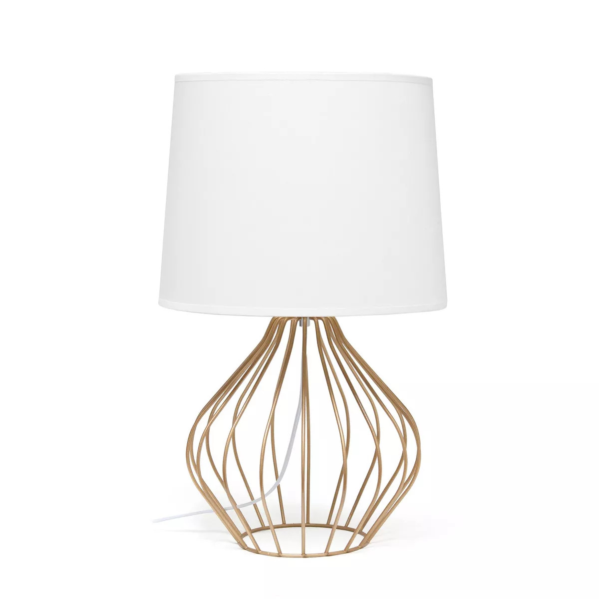 Geometrically Wired Metal Table Lamp with Fabric Shade - Simple Designs | Target