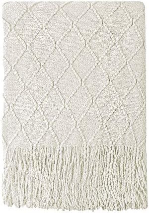 BOURINA Throw Blanket Textured Solid Soft Sofa Throw Couch Knitted Decorative Blanket, 60" x 80" ... | Amazon (US)