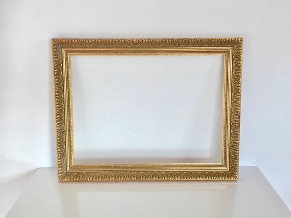 Gilded wooden frame, antique frame, frame decorated with leaves and volutes, Vintage France | Etsy (CAD)