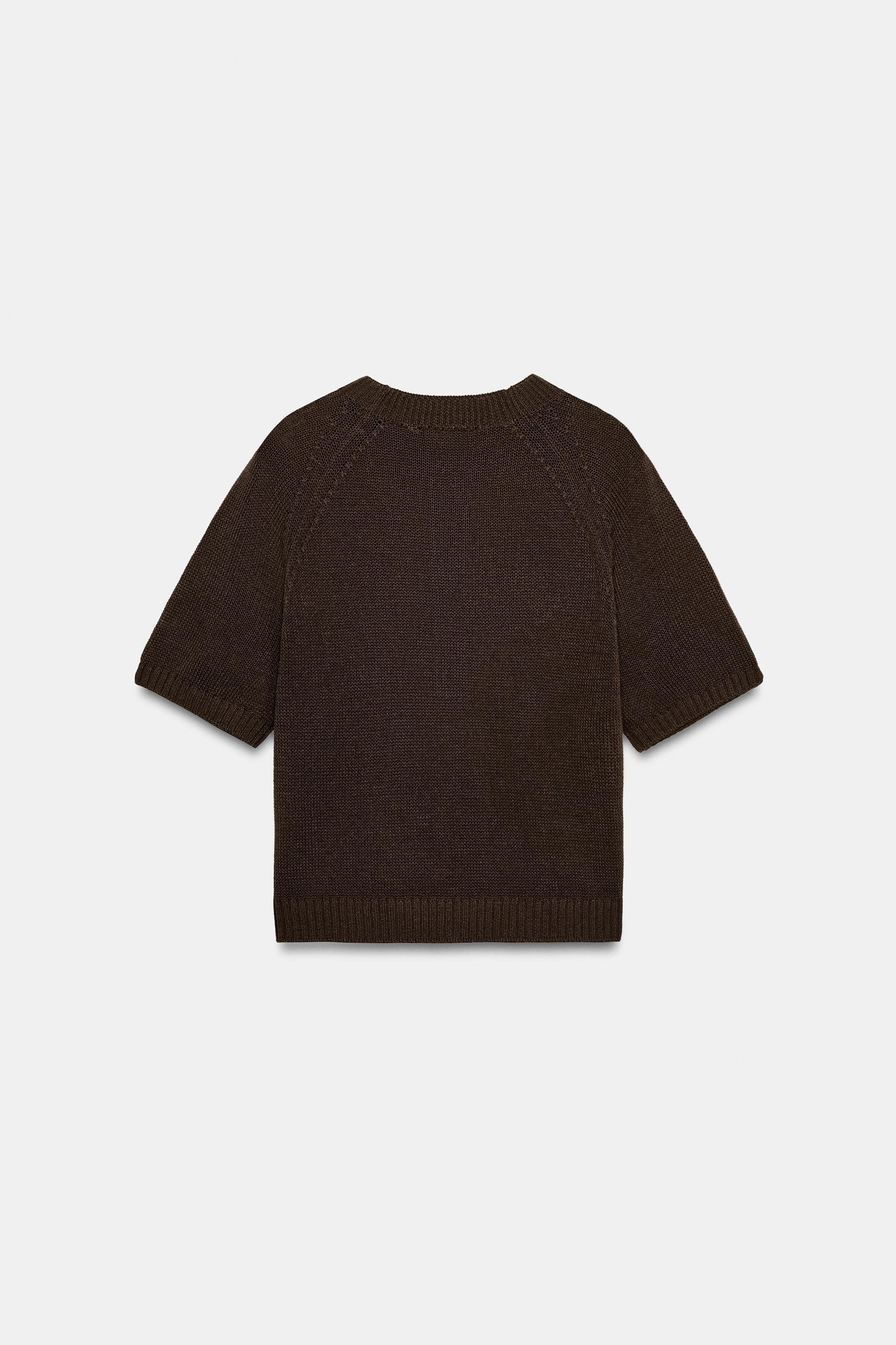 SHORT SLEEVE BUTTON KNIT JUMPER | Zara US