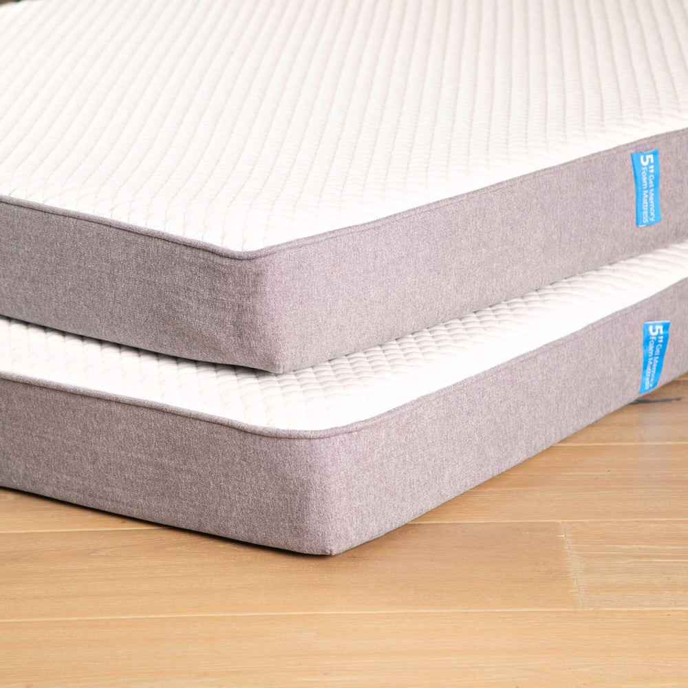 Two Pack 5 Inch Twin Premium Cooling Memory Foam Mattress | max & lily