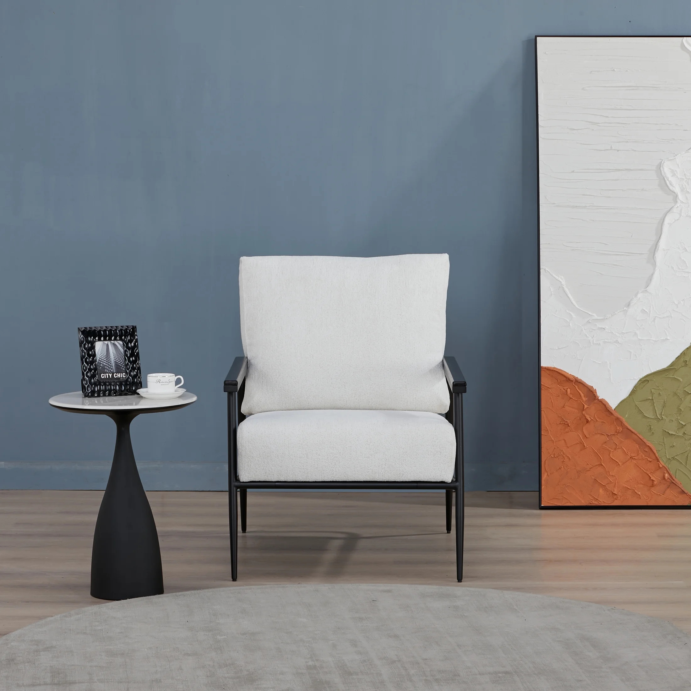 A&D Home Parker Polyester Sherpa Accent Chair, Ivory | Walmart (US)