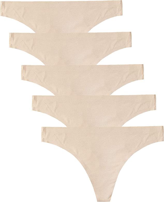 voenxe Seamless Thongs for Women No Show Thong Underwear Women 5-10 Pack | Amazon (US)
