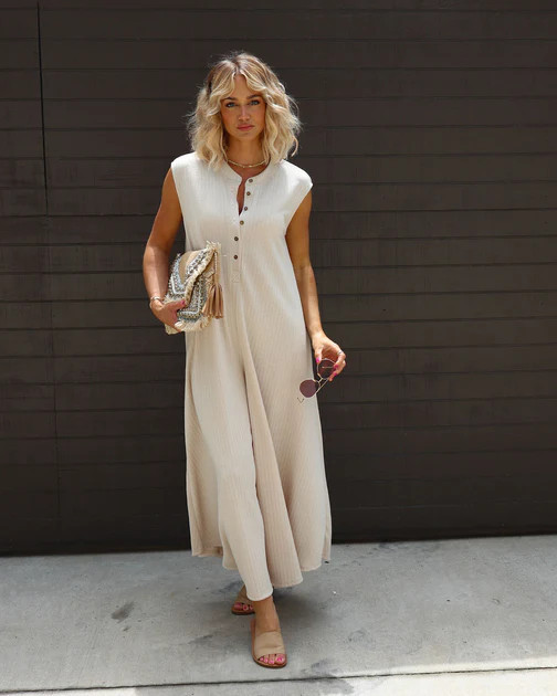 Cyndella Pocketed Jumpsuit - Sand | VICI