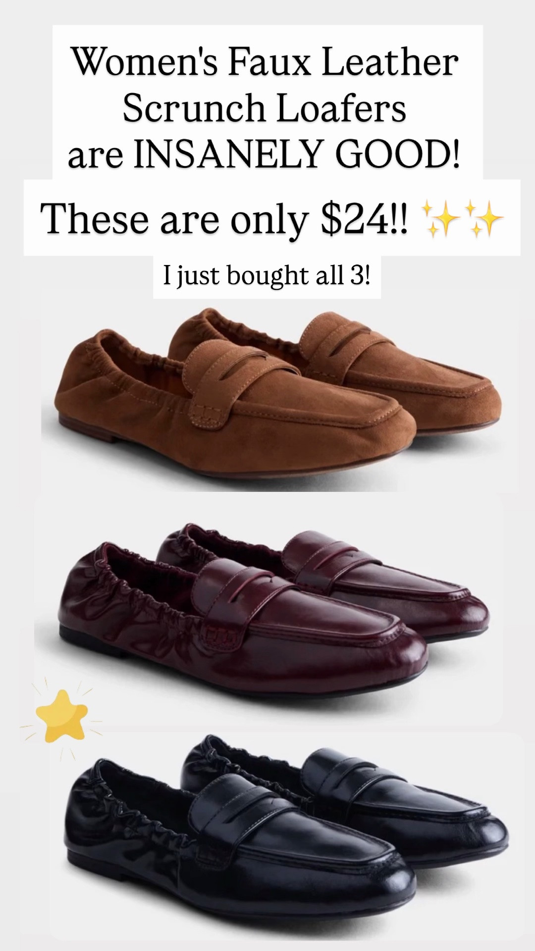 Women's Faux Leather Scrunch Loafers are so good. Only $24. Don’t miss out on these! They will go fast pay over $200 when you can get similar for under $25!!!!!

#LTKootd