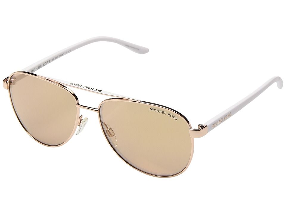 Michael Kors - Hvar (Rose Gold/Light Brown Flash Electric) Fashion Sunglasses | Zappos