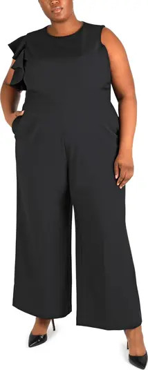 Ruffle Shoulder Wide Leg Jumpsuit | Nordstrom