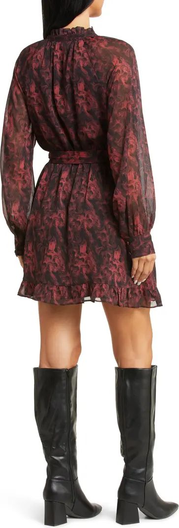 Emilia Long Sleeve Tie Waist Minidress | Nordstrom