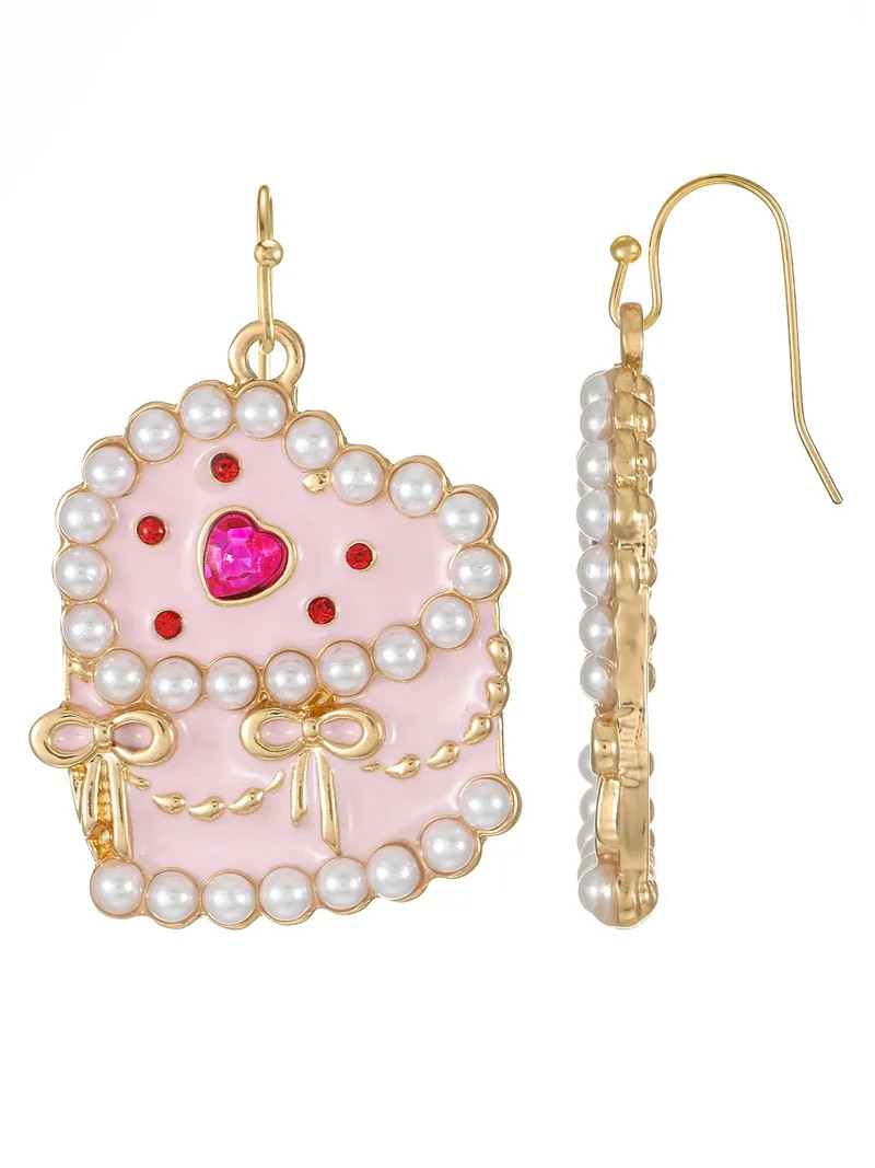 Way to Celebrate Valentine's Day Color Heart Cake Earrings, 1 Pair | Walmart (US)