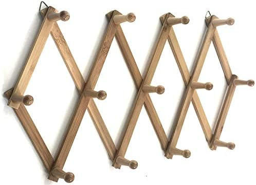 Azi Excellent Quality BAMBOO Coat Rack - Accordion Style Expandable Wall Mounted Rack - 13 Pegs/H... | Amazon (US)