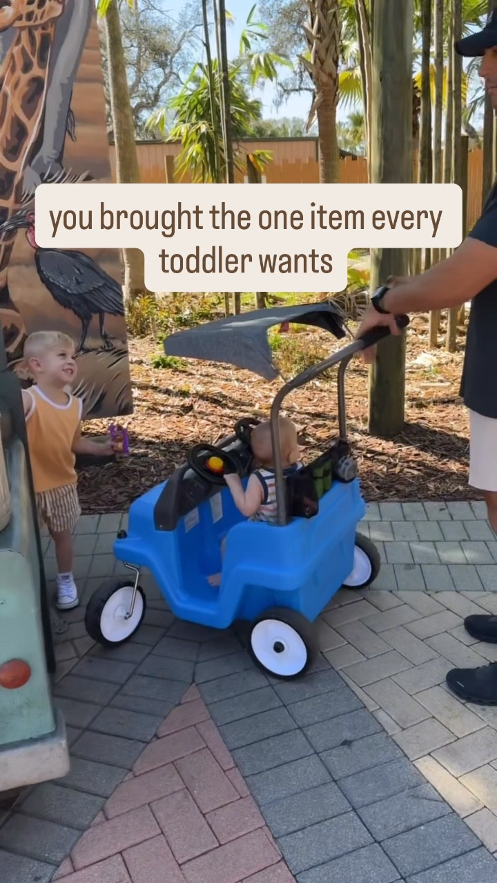 When you realize you brought the one item every toddler wants 😅

We brought this toddler wagon to the zoo today and it was truly a hit. So many kids wanted a turn and so many parents stopped to ask about it.

It looks like a little jeep-style ride-on, which makes it way more fun than a stroller. My 9-month-old loved being able to see everything and interact more.

Mom perks I loved: • compartments for keys, phone, snacks • storage under the seat • a sun canopy for shade
Such a great stroller alternative for toddlers and kids — especially for zoo days.

#toddlerwagon
#strolleralternative
#toddlertravel
#momfinds
#toddlermusthaves

#LTKmomlife #LTKTravel #LTKBaby