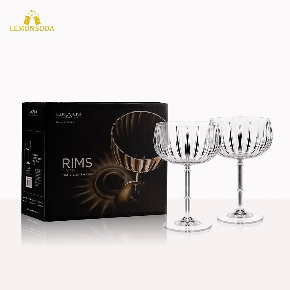 LEMONSODA Rims Orient-Coupe Cocktail Glasses - Quality Crystal Glass - Lead-free, Crystal Clear, Ele | Amazon (US)