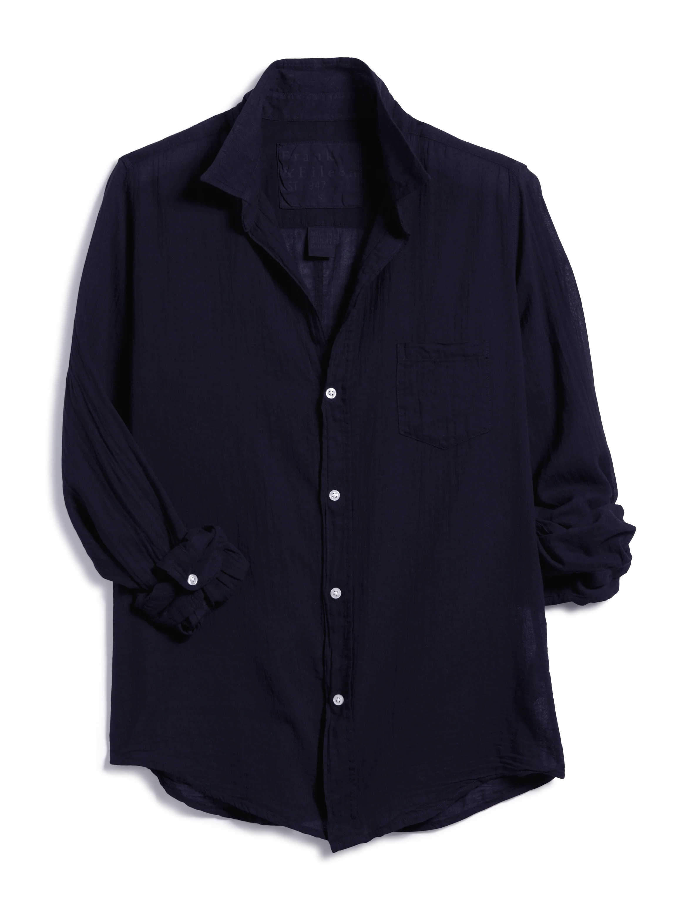 BARRY Navy, Organic Voile | Frank & Eileen