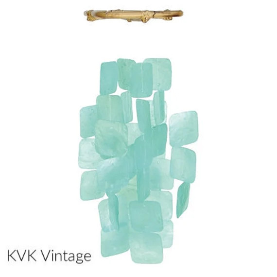 Turquoise Capiz Wind Chime  Shell Chimes  Garden Decoration | Etsy | Etsy (US)