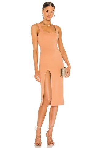 NBD Thom Midi Dress in Nude from Revolve.com | Revolve Clothing (Global)