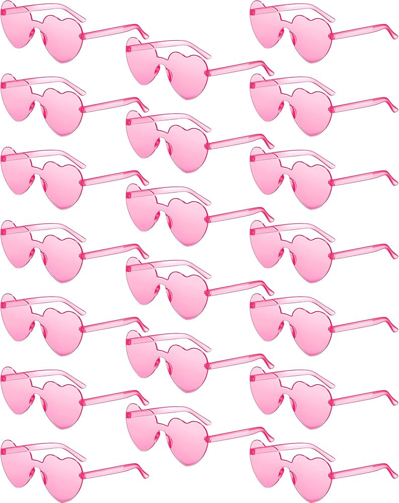 20 Pair Kid Heart Shaped Sunglasses Girl Boy Party Sunglasses Rimless Transparent Candy Color Vin... | Amazon (US)