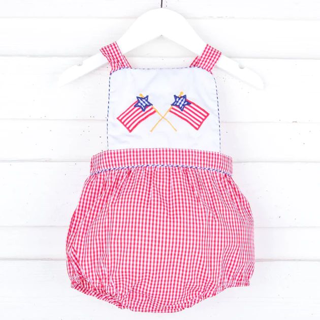Red Gingham Flag Boy Sun Bubble | Classic Whimsy