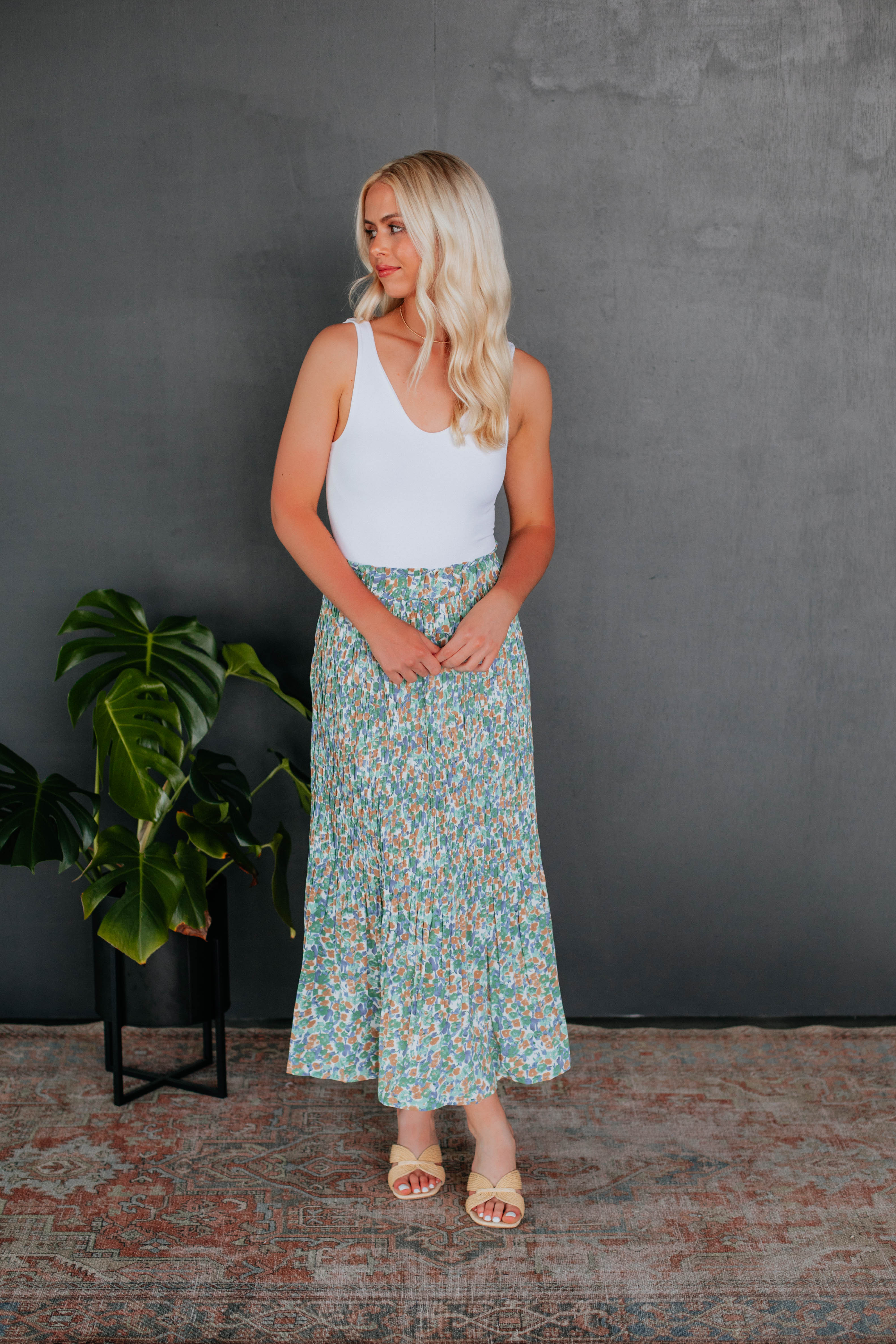 Addy Floral Skirt - Sage | Wild Oak Boutique