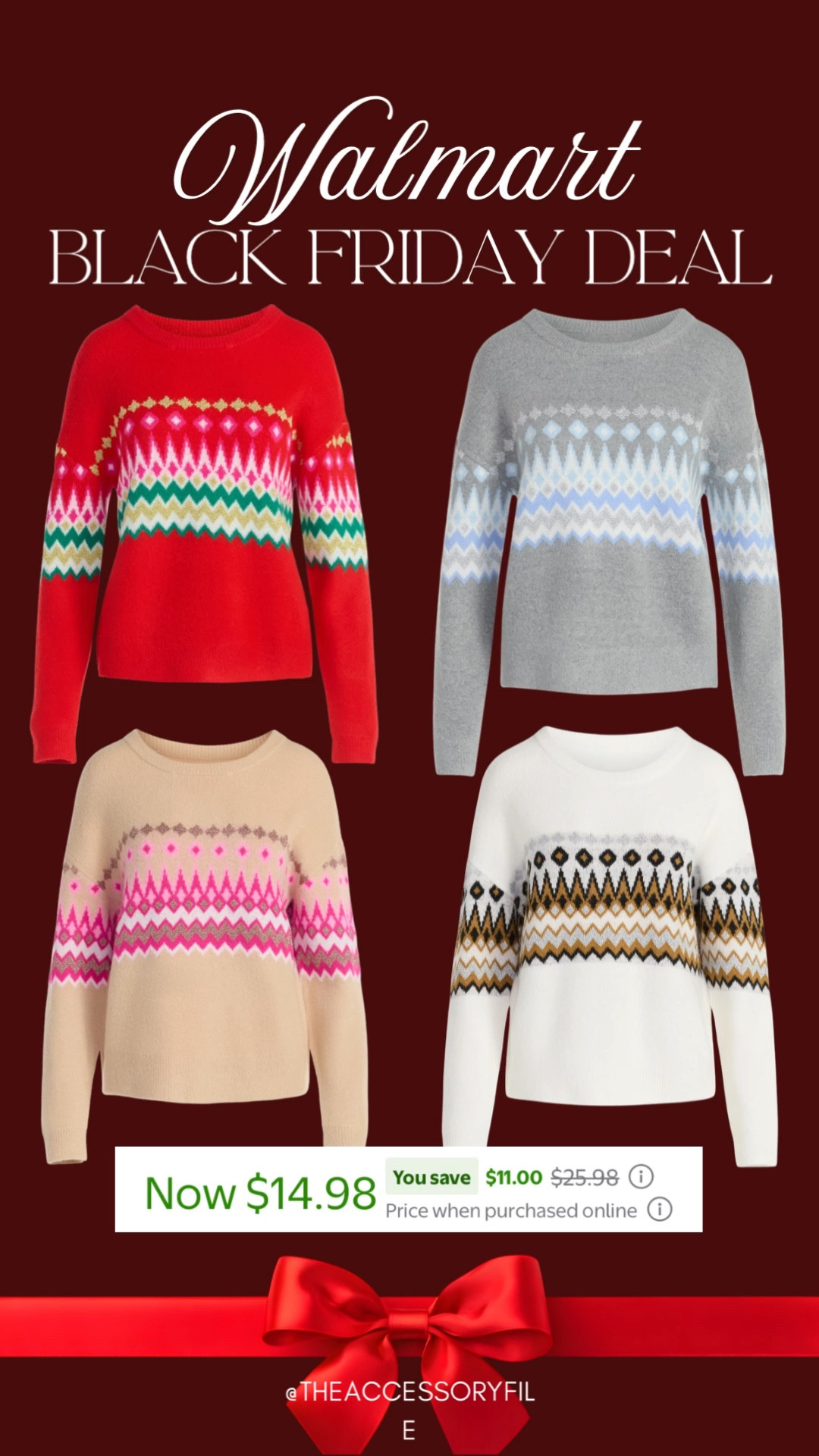 Great deal on these cute sweaters! I ordered the red!

Walmart Black Friday deals, Walmart finds, Walmart deals, Walmart style, Walmart fashion 

#LTKSaleAlert #LTKCyberWeek #LTKHoliday