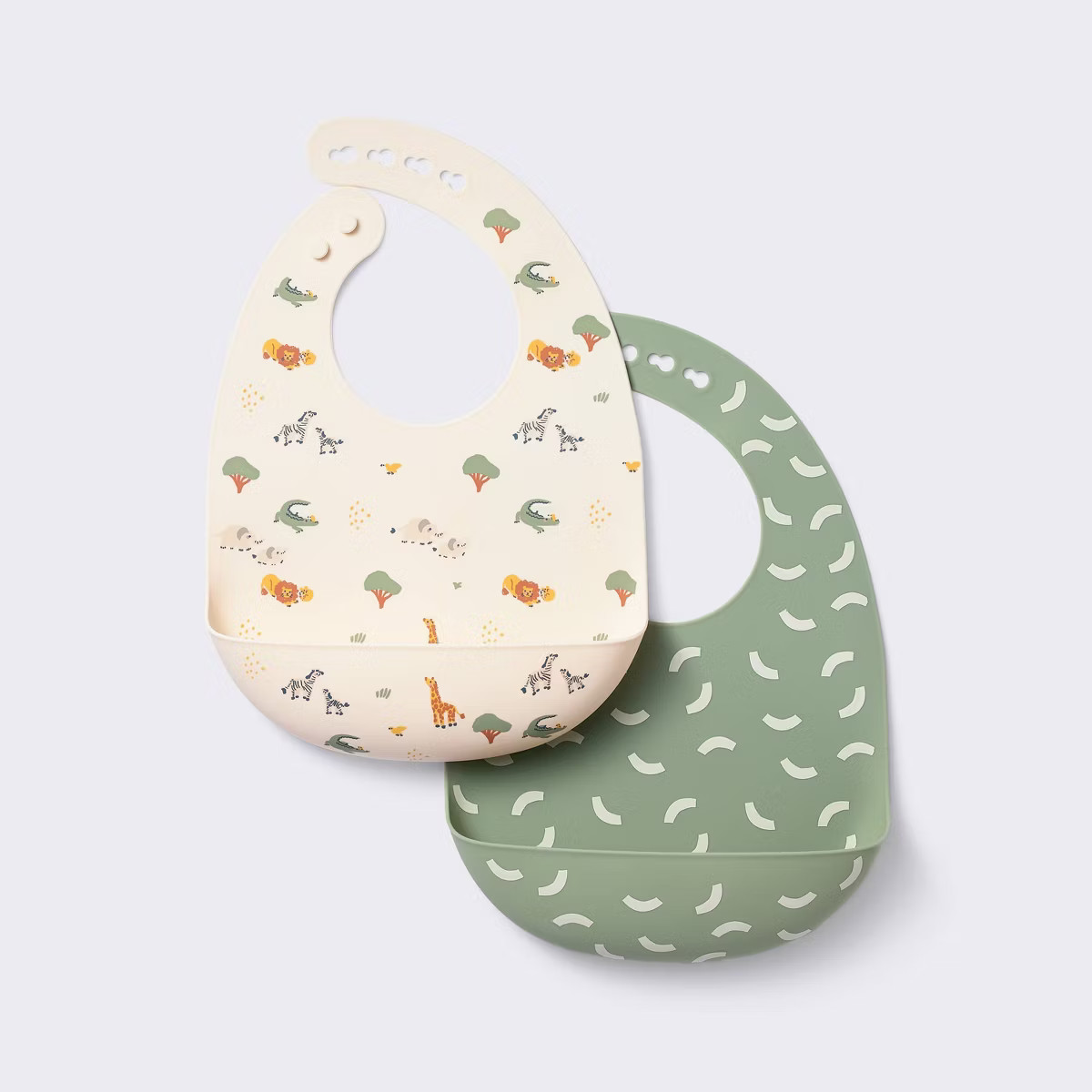 Silicone Bibs - 2pk - Animals/Cresents - Cloud Island™ | Target