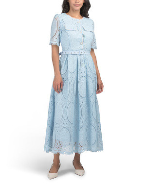 Short Sleeve Lace Midi Dress With Beaded Accents | Casual Dresses  | Marshalls | Marshalls