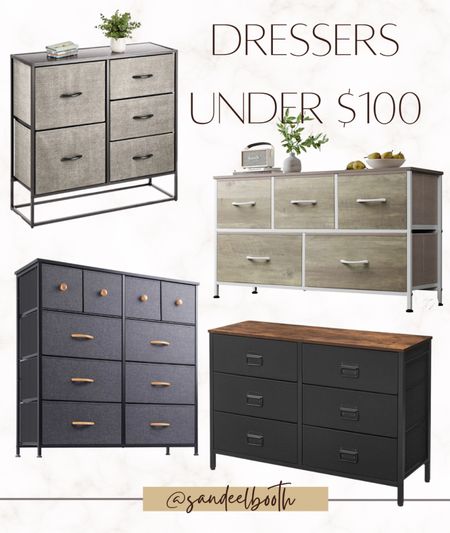 Dressers under $100 with free shipping.
I have two of the top left one in my closet & they hold so much! 

#LTKsalealert #LTKunder100 #LTKhome
