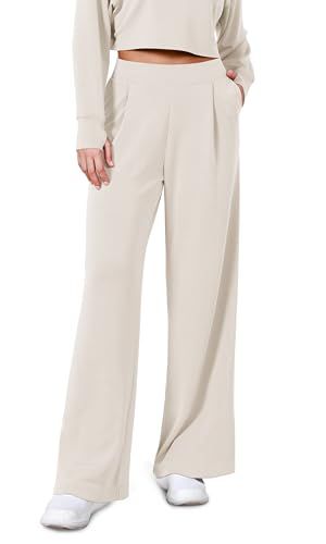 ODODOS Modal Soft Wide Leg Pants for Women High Waist Casual Relaxed Pants with Pockets-27/29"/ 3... | Amazon (US)