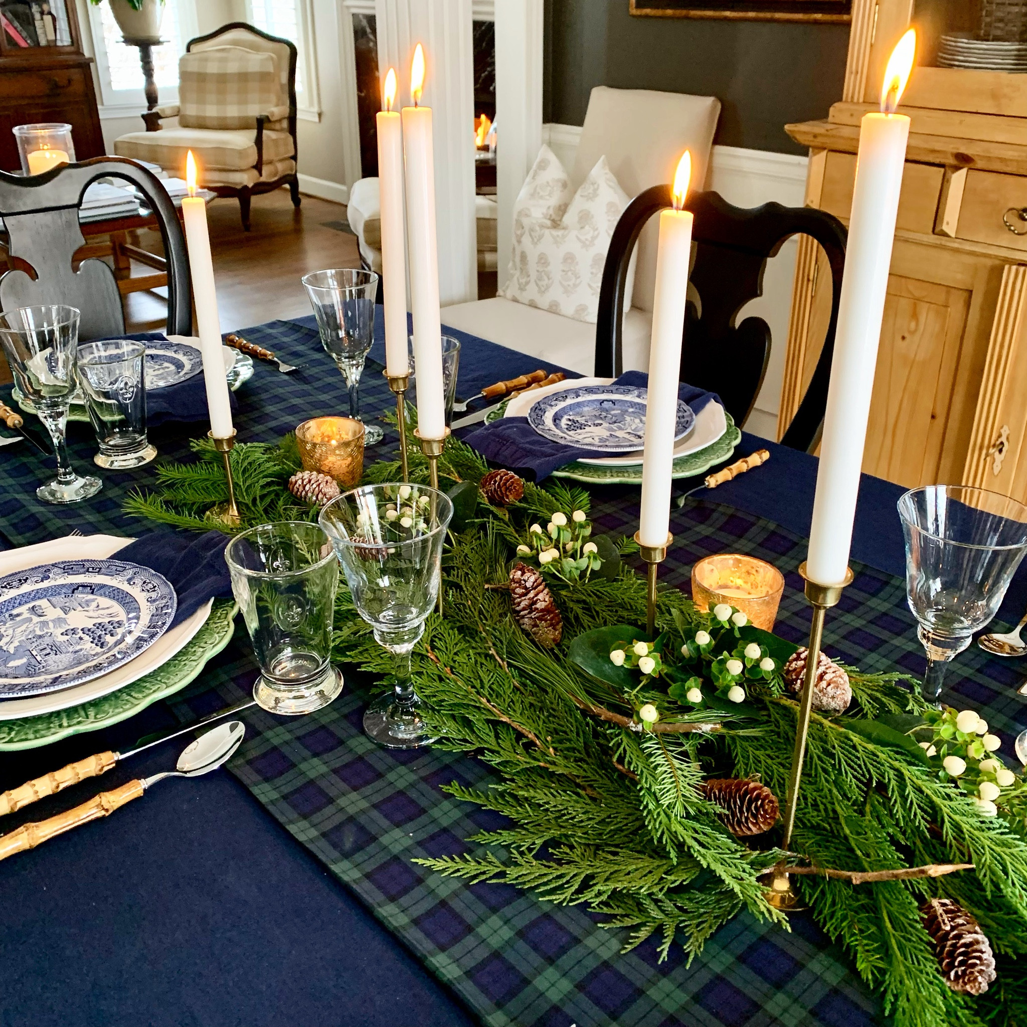 Classic blue and green Christmas tablescape

#LTKHoliday #LTKSeasonal #LTKhome